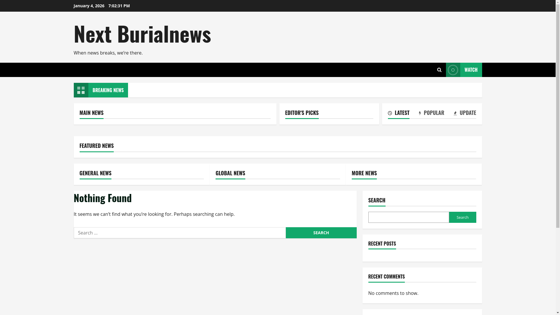 website screenshot of https://nextburialnews.site/