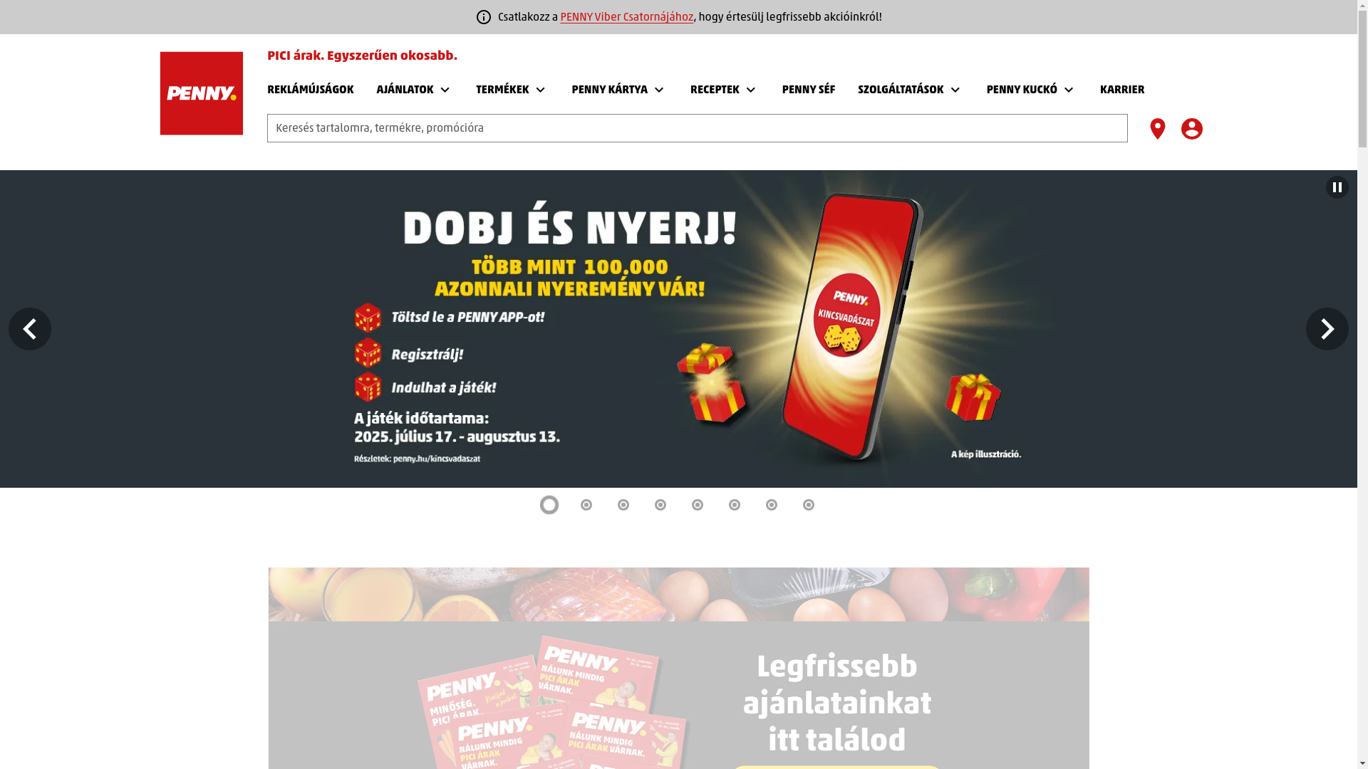 website screenshot of https://www.penny.hu/