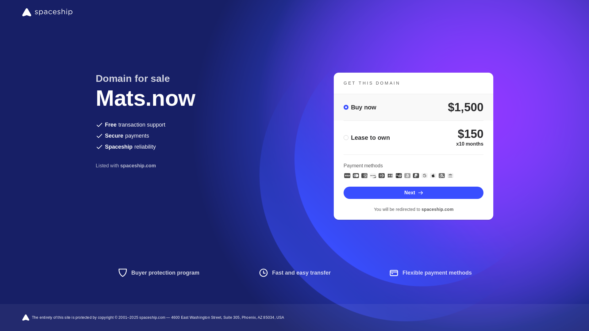 website screenshot of https://mats.now/