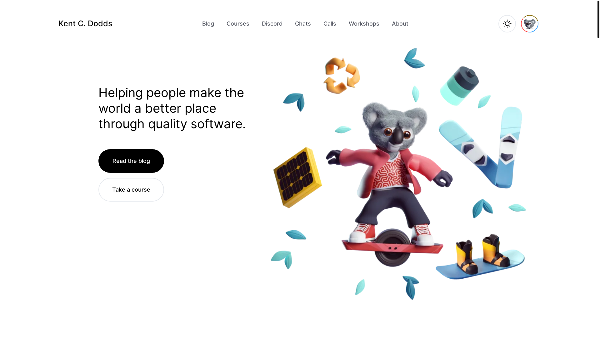 website screenshot of https://kentcdodds.com/