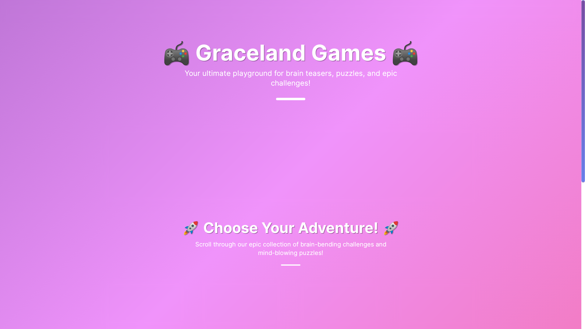 website screenshot of https://gracegames.uk/