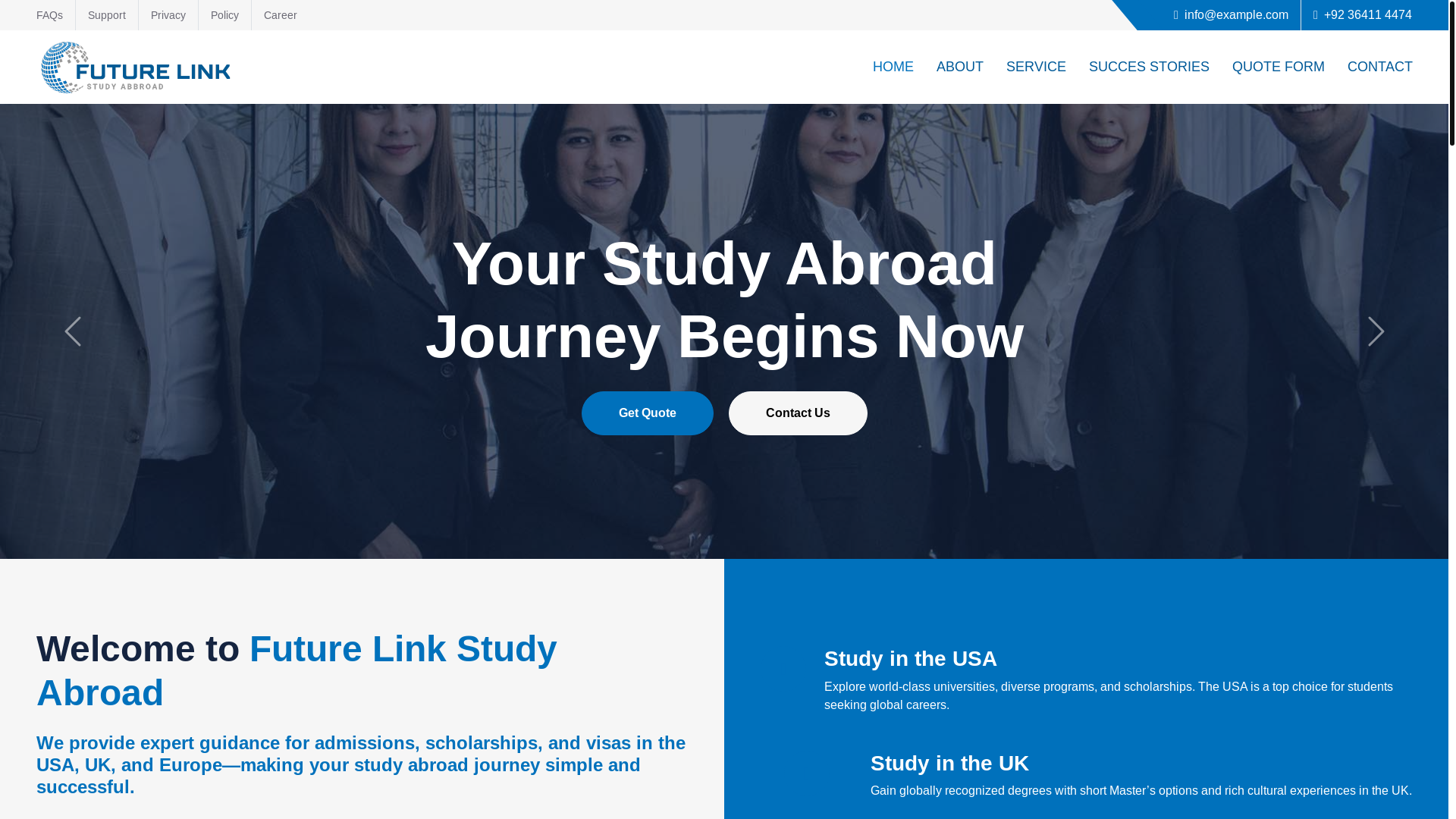 website screenshot of https://flstudyabroad.com/