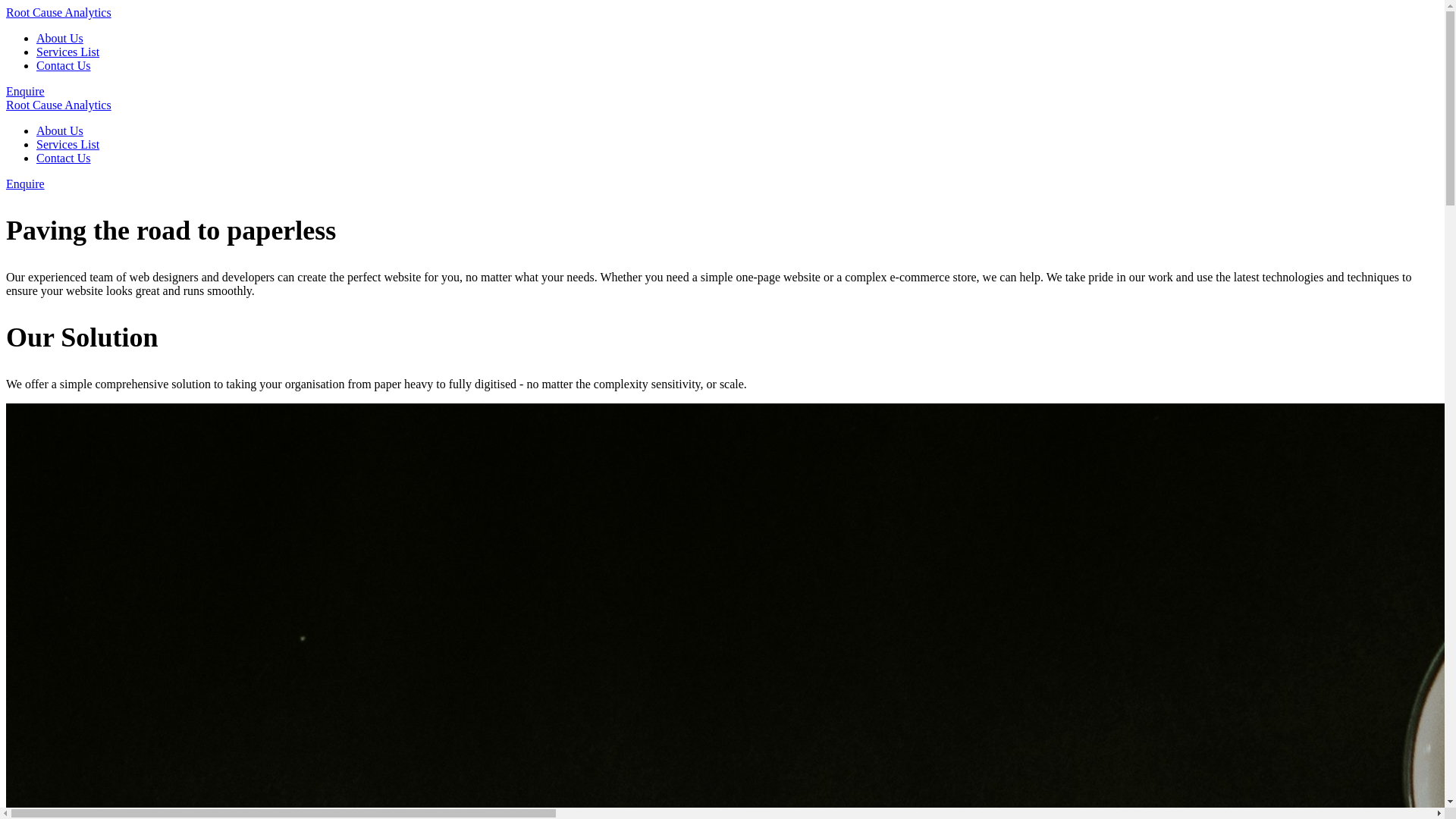 website screenshot of https://rootcauseanalytics.com.au/