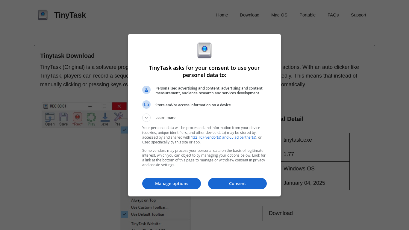 website screenshot of https://thetinytask.com/