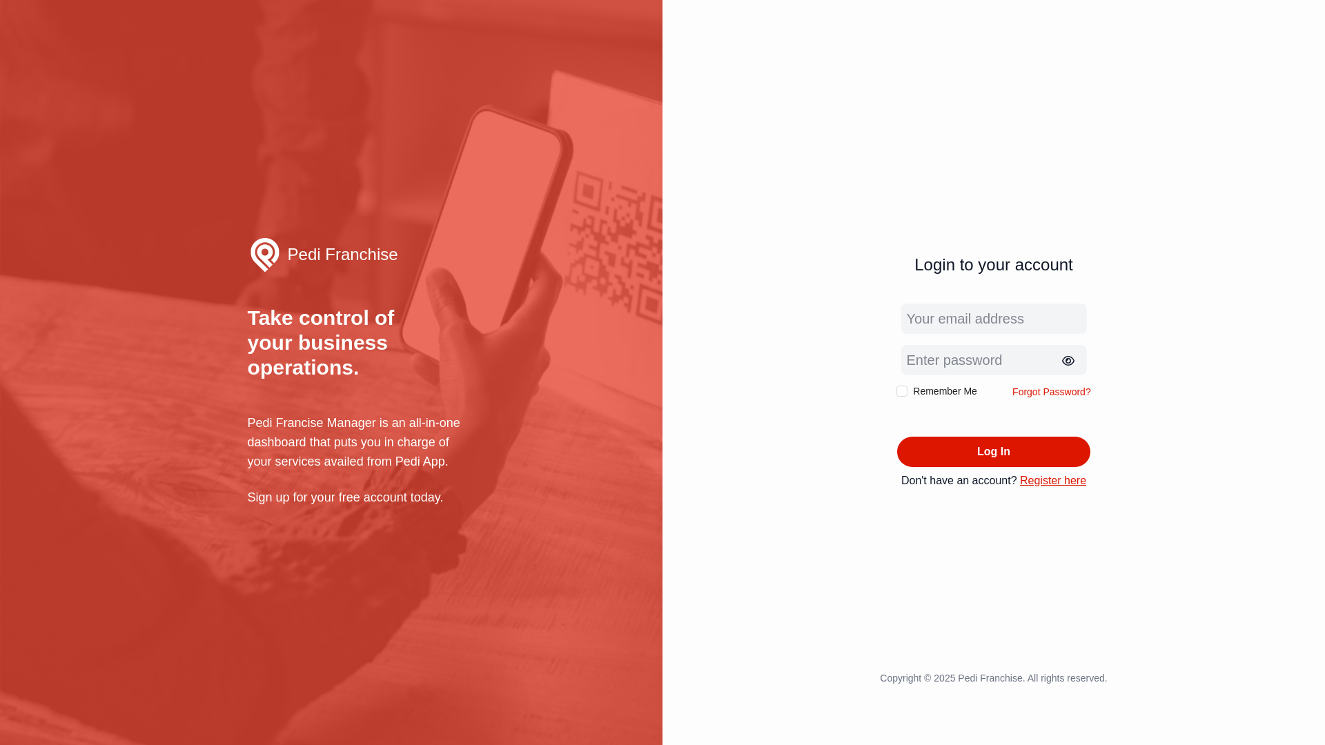 website screenshot of https://pedi-franchising-system.pages.dev/