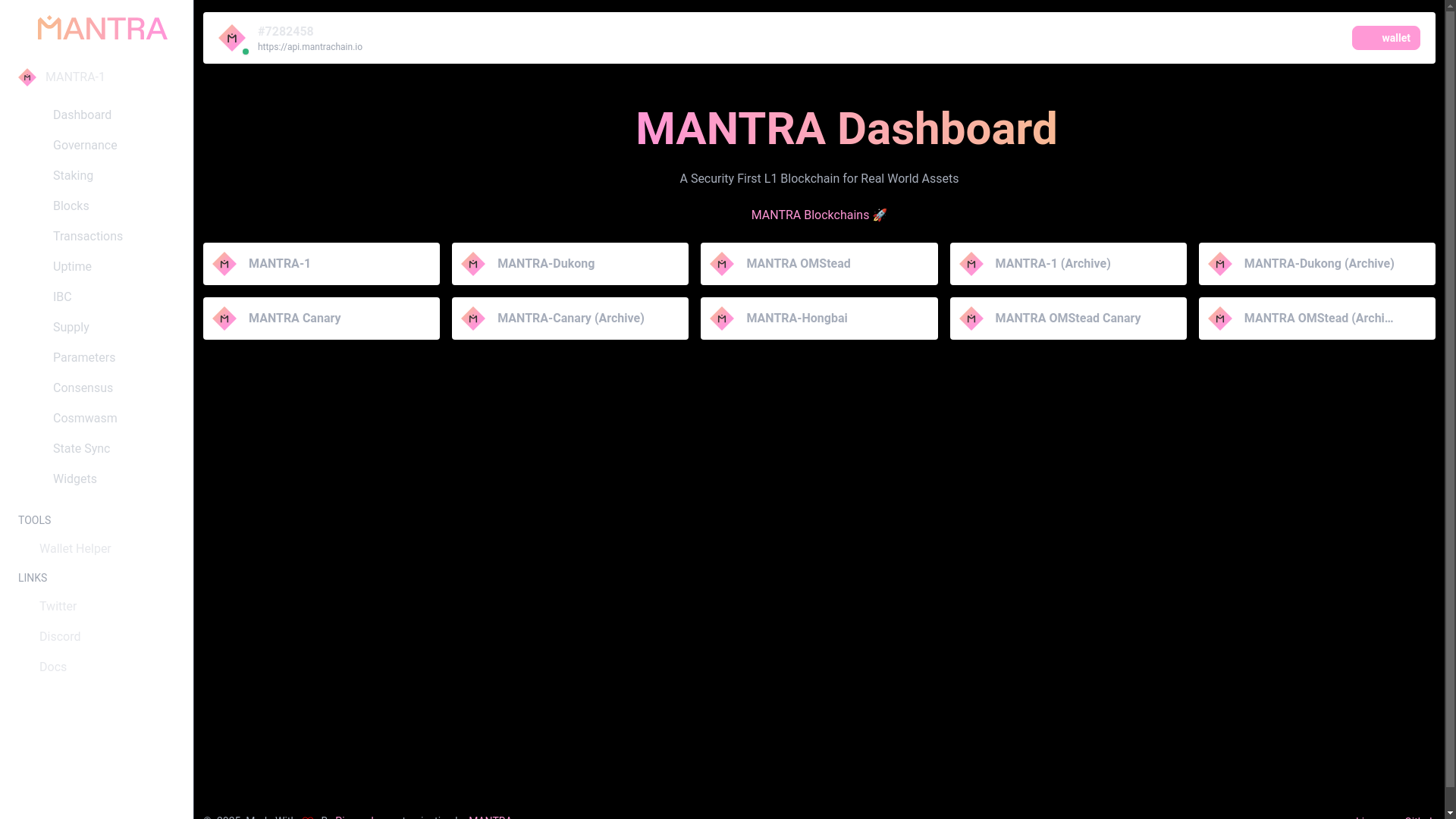 website screenshot of https://mantrachain-explorer-ping-pub.pages.dev/