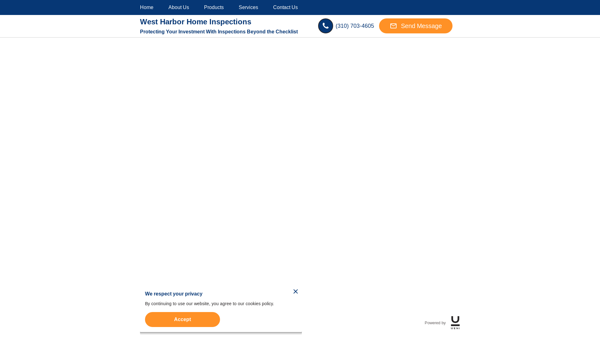 website screenshot of https://westharborinspections.com/