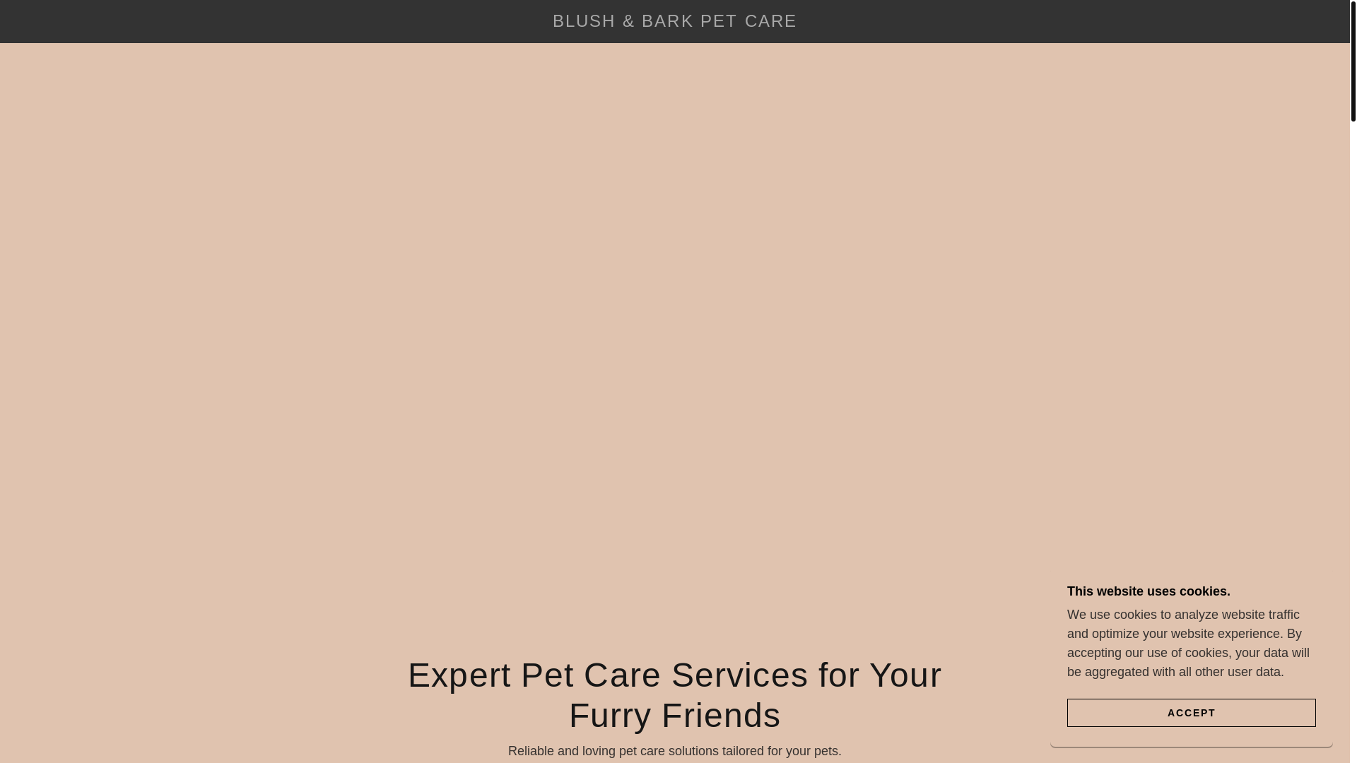 website screenshot of https://blushbarkpetcare.com/