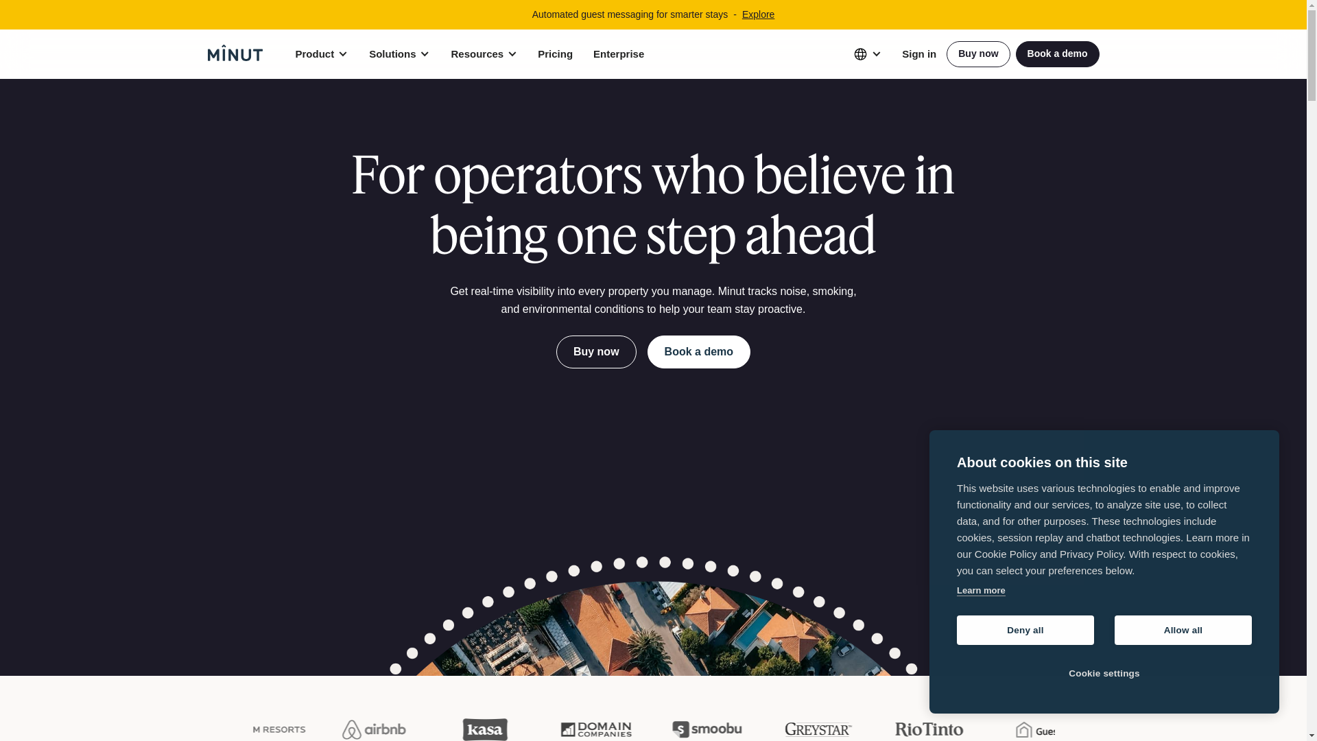 website screenshot of https://minutgroup.com/