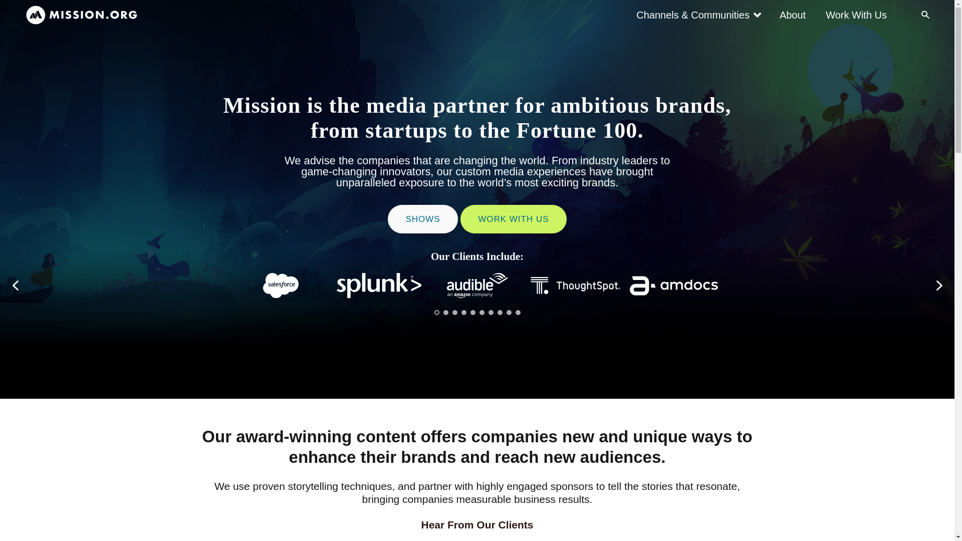 website screenshot of https://themissionpodcasts.com/