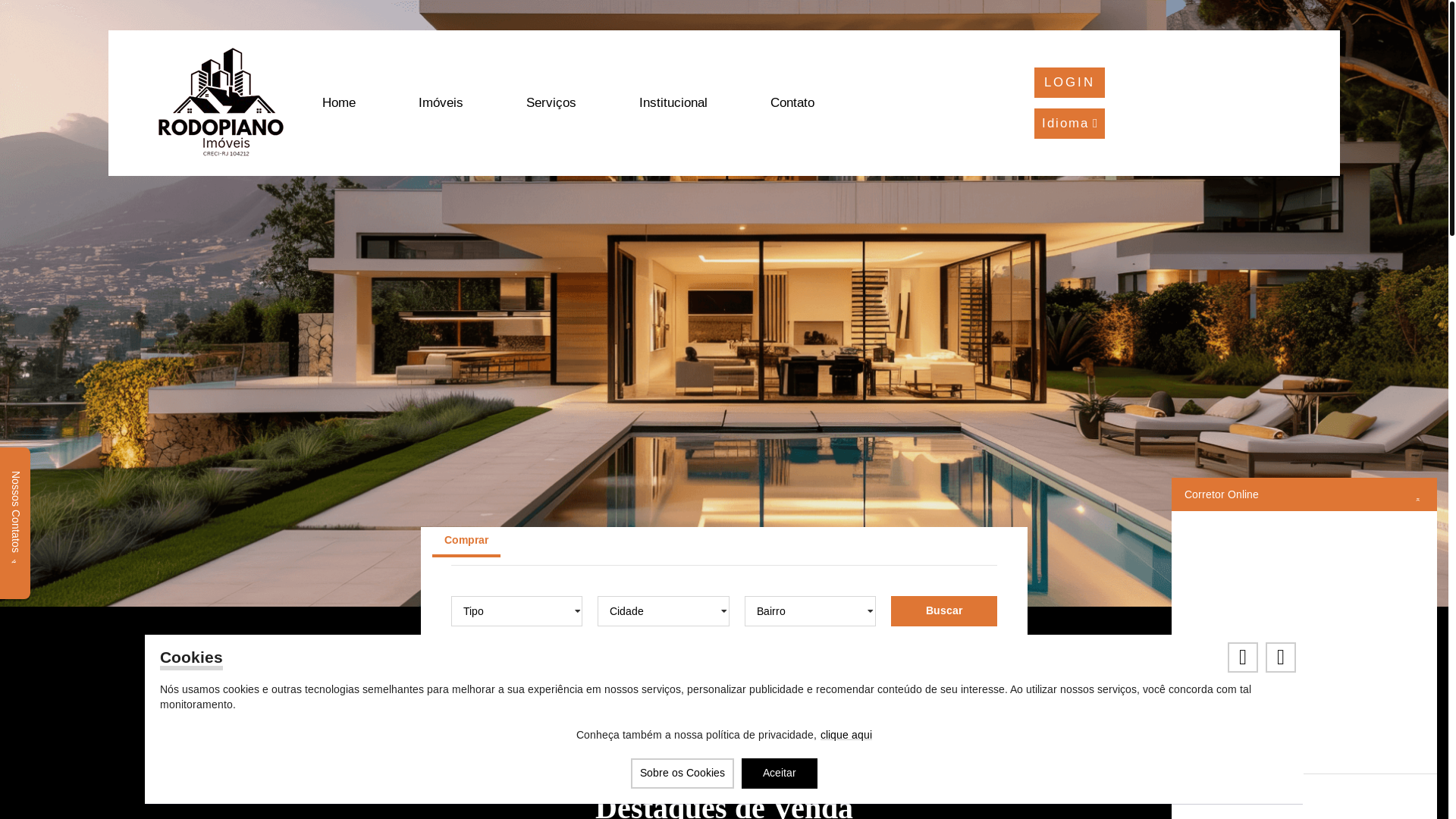 website screenshot of https://paulorodopianocorretor.com.br/