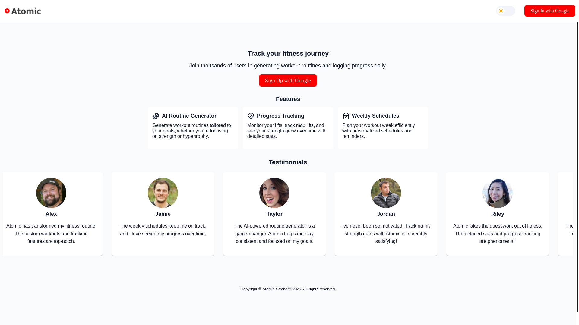 website screenshot of https://atomicstrong.pages.dev/