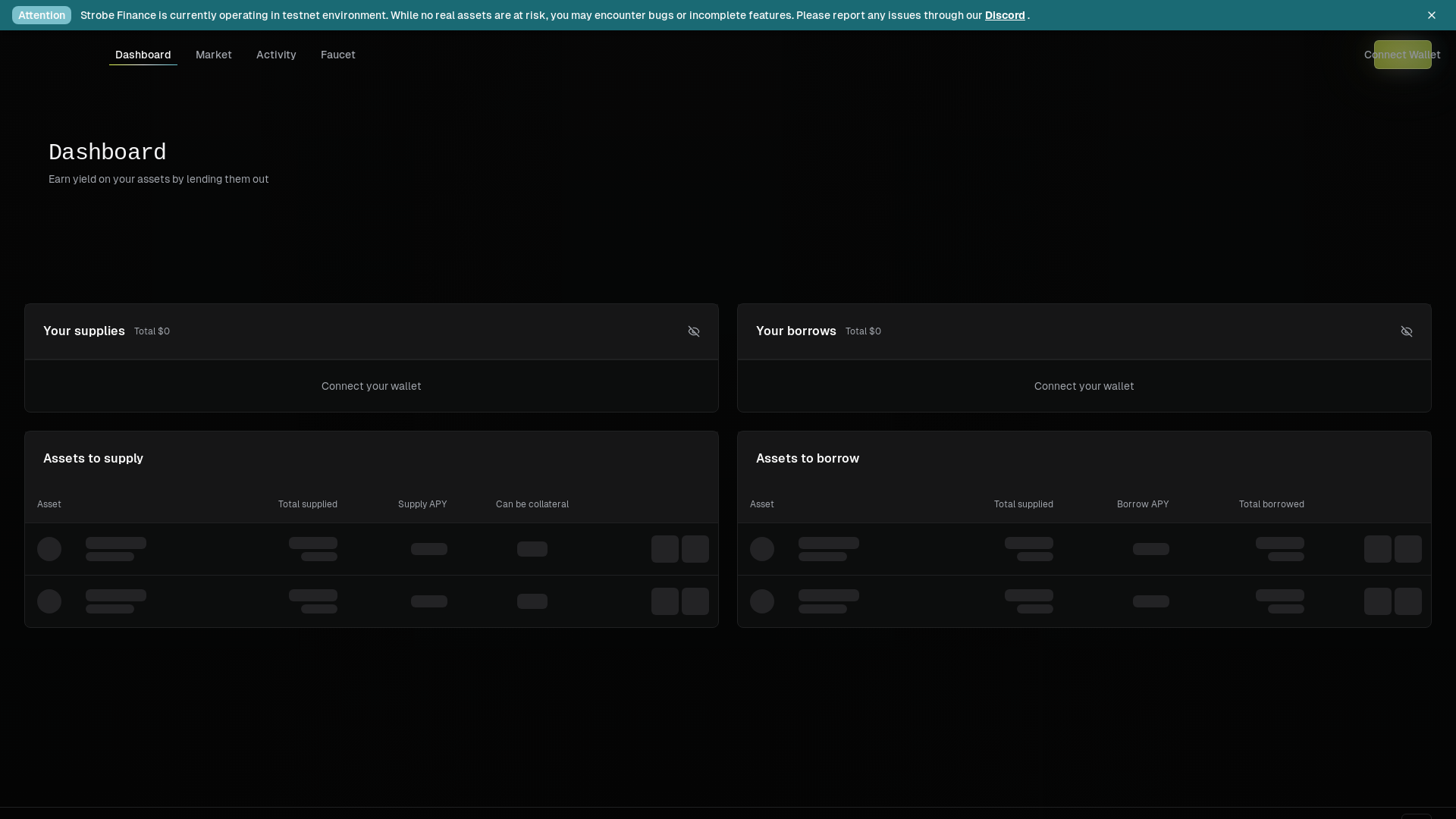 website screenshot of https://strobe-ui-web-v1-testnet.pages.dev/
