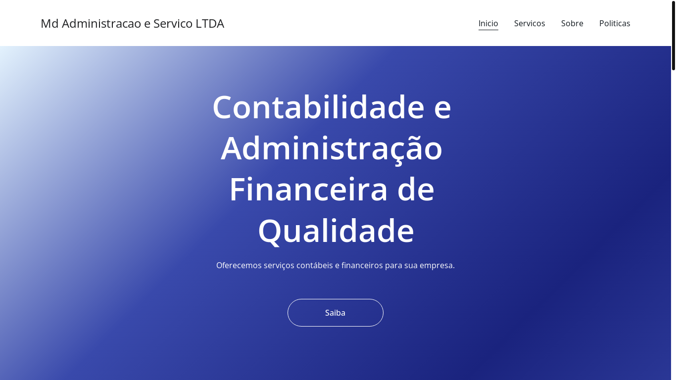 website screenshot of https://mdadministracaoeservicoltda.shop/