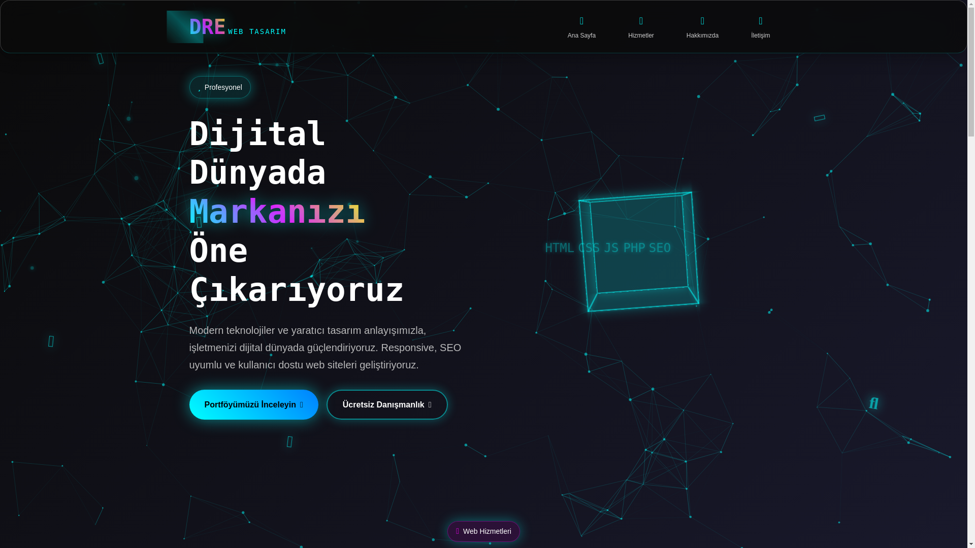 website screenshot of https://drewebtasarim.com/