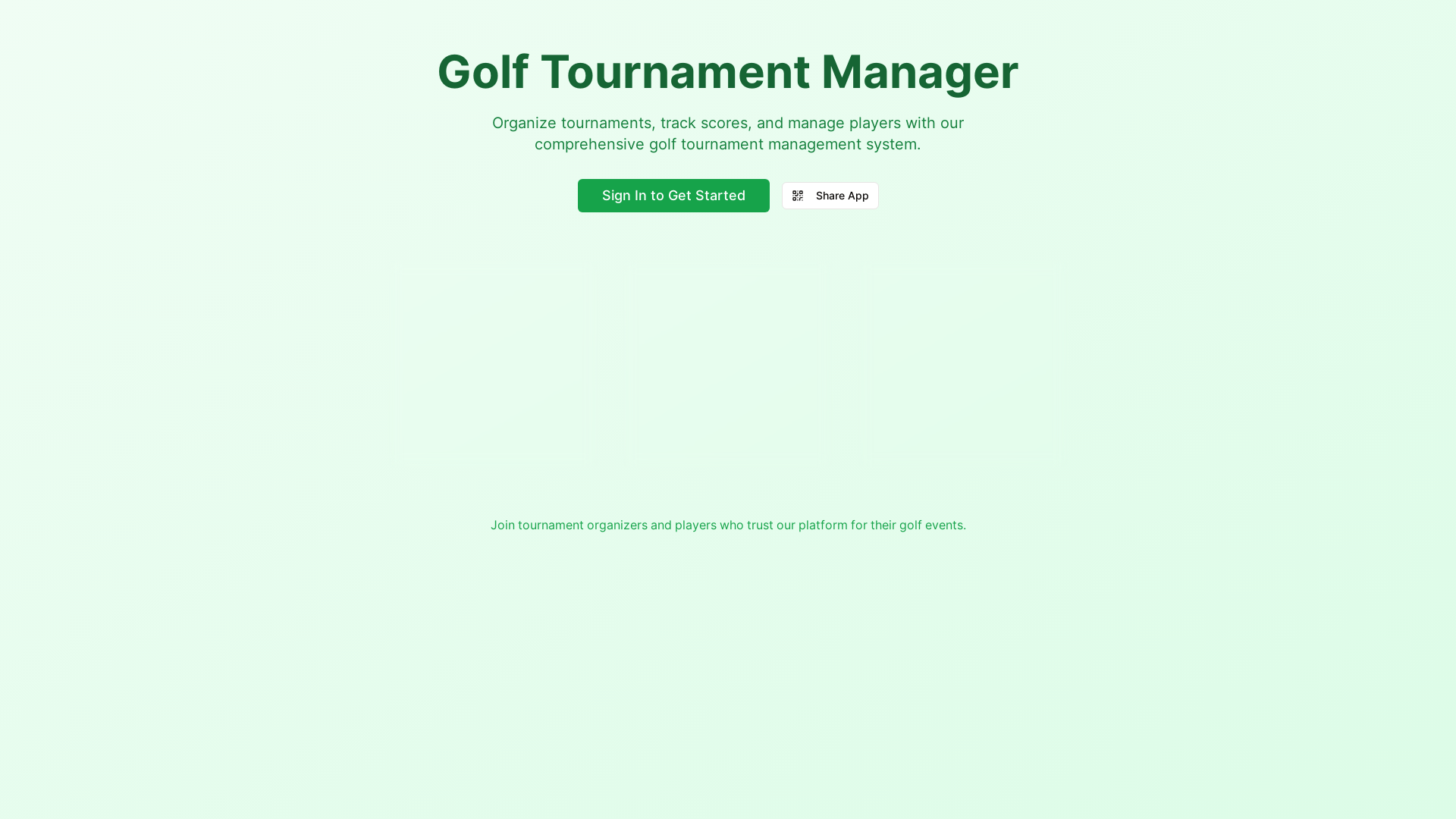 website screenshot of https://golftournamenttracker.com/