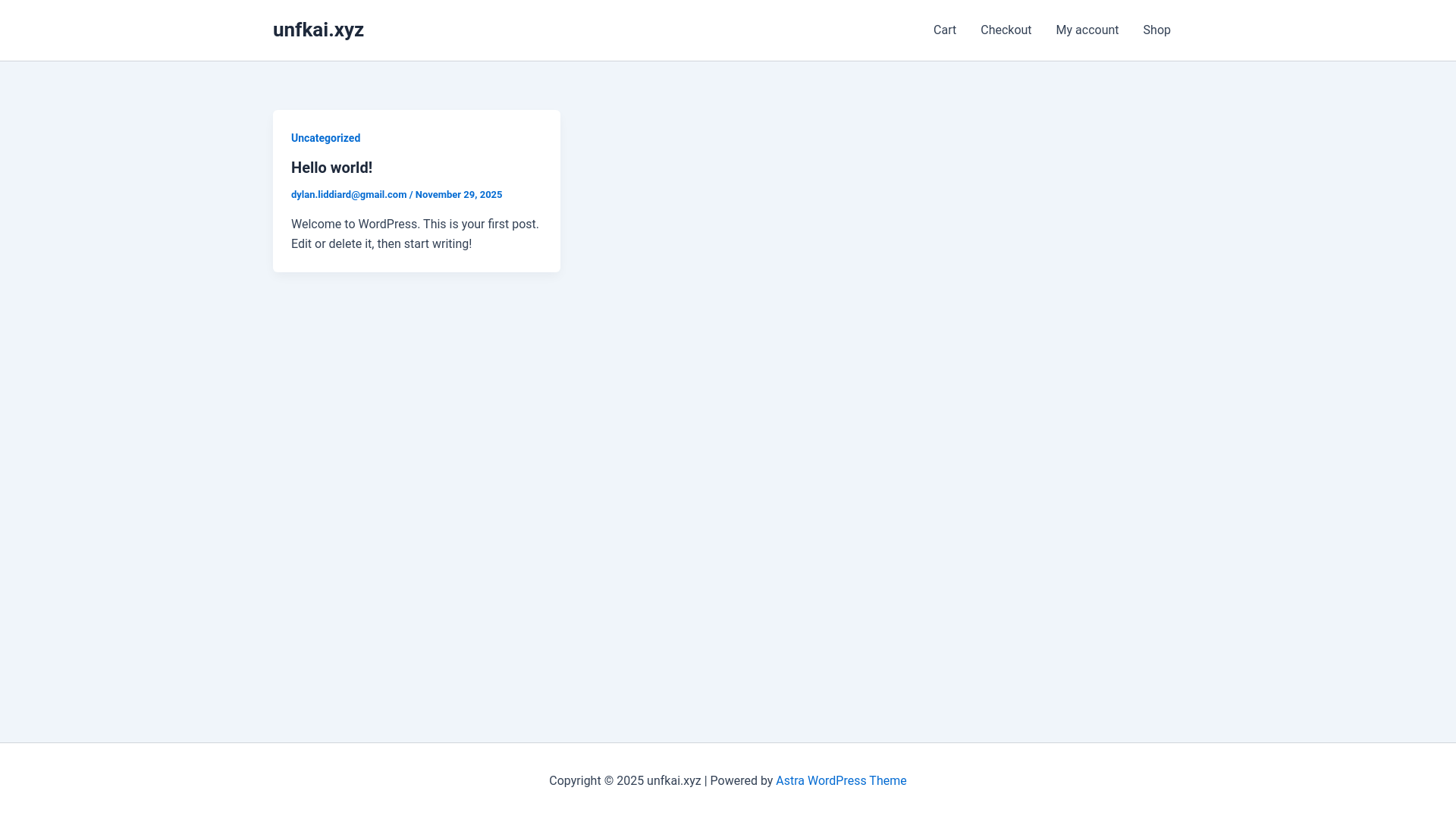 website screenshot of https://unfkai.xyz/