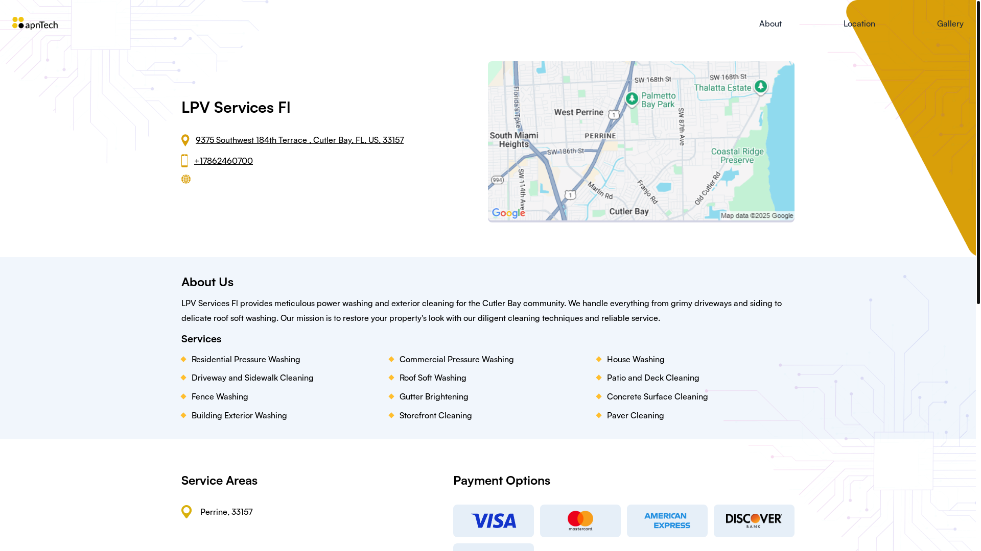 website screenshot of https://lpvservicesfl.online/