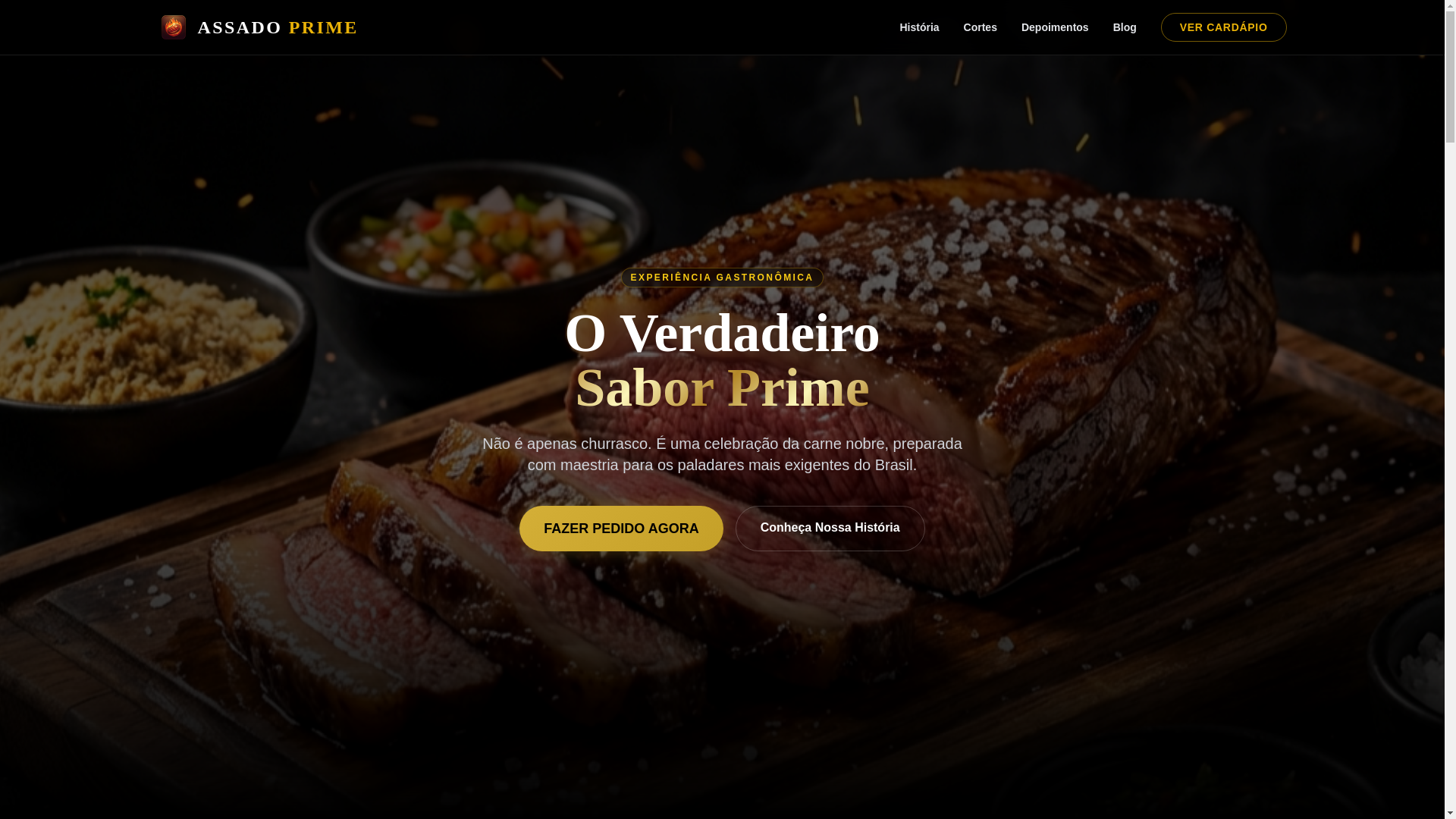 website screenshot of https://assadoprime.delivery/