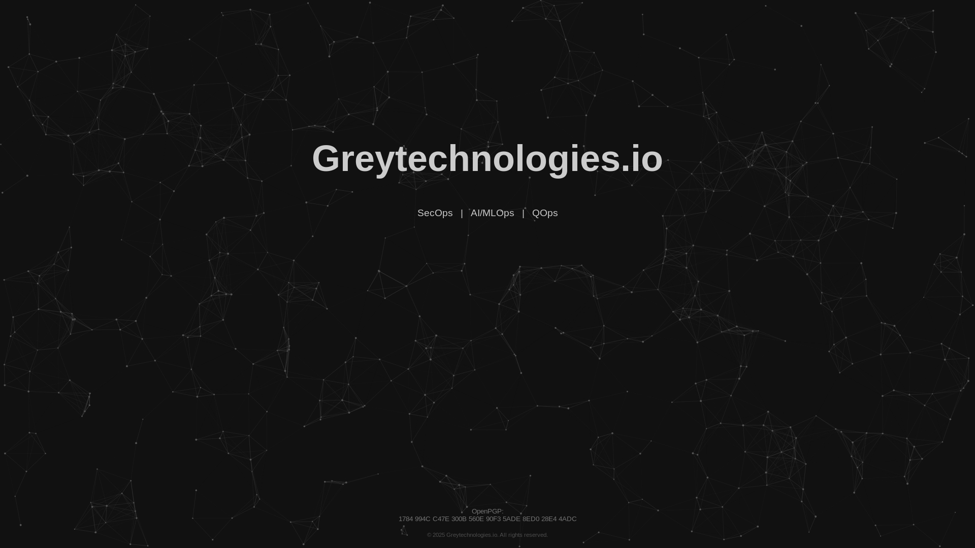 website screenshot of https://greytechnologies.io/