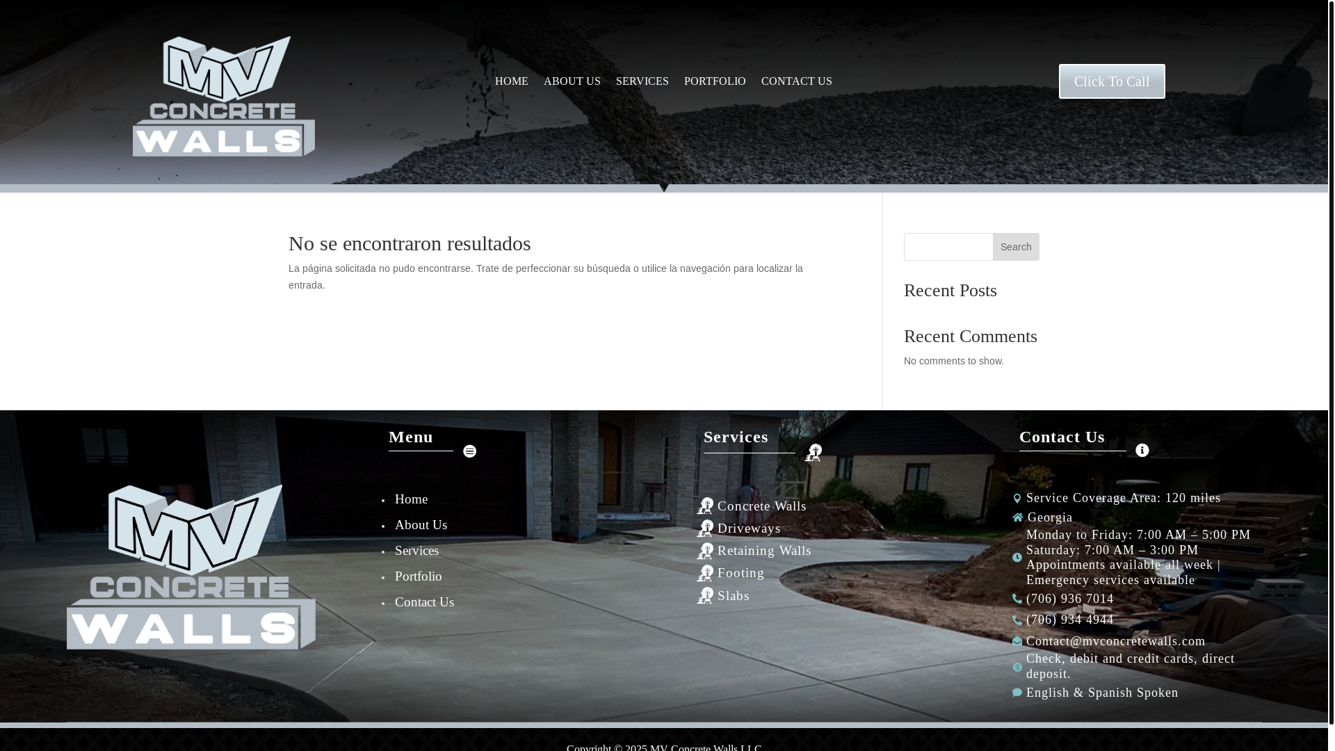 website screenshot of https://mvconcretewalls.com/