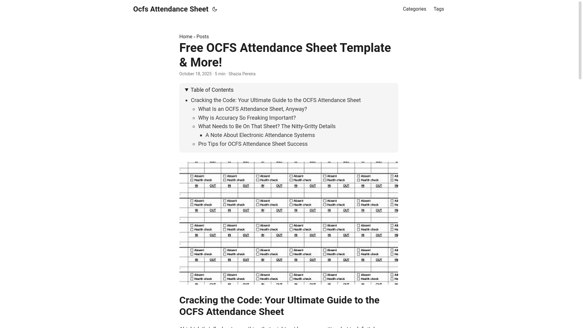 website screenshot of https://ocfs-attendance-sheet.pages.dev/