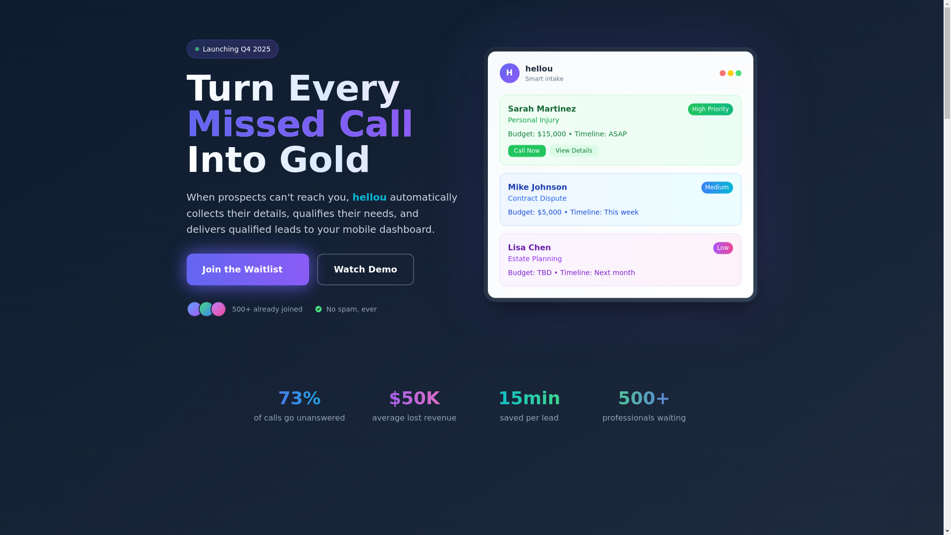 website screenshot of https://hellou-landing.pages.dev/