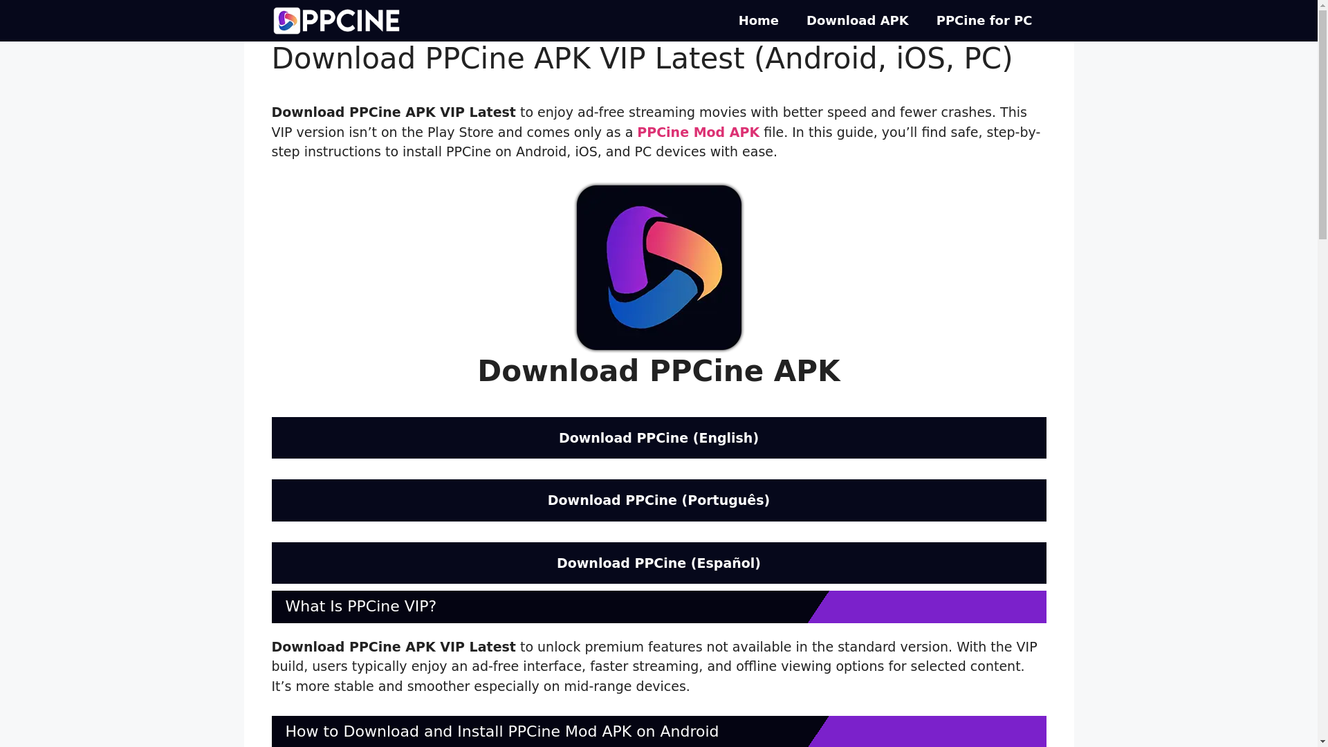 website screenshot of https://ppcinemod.com/download/