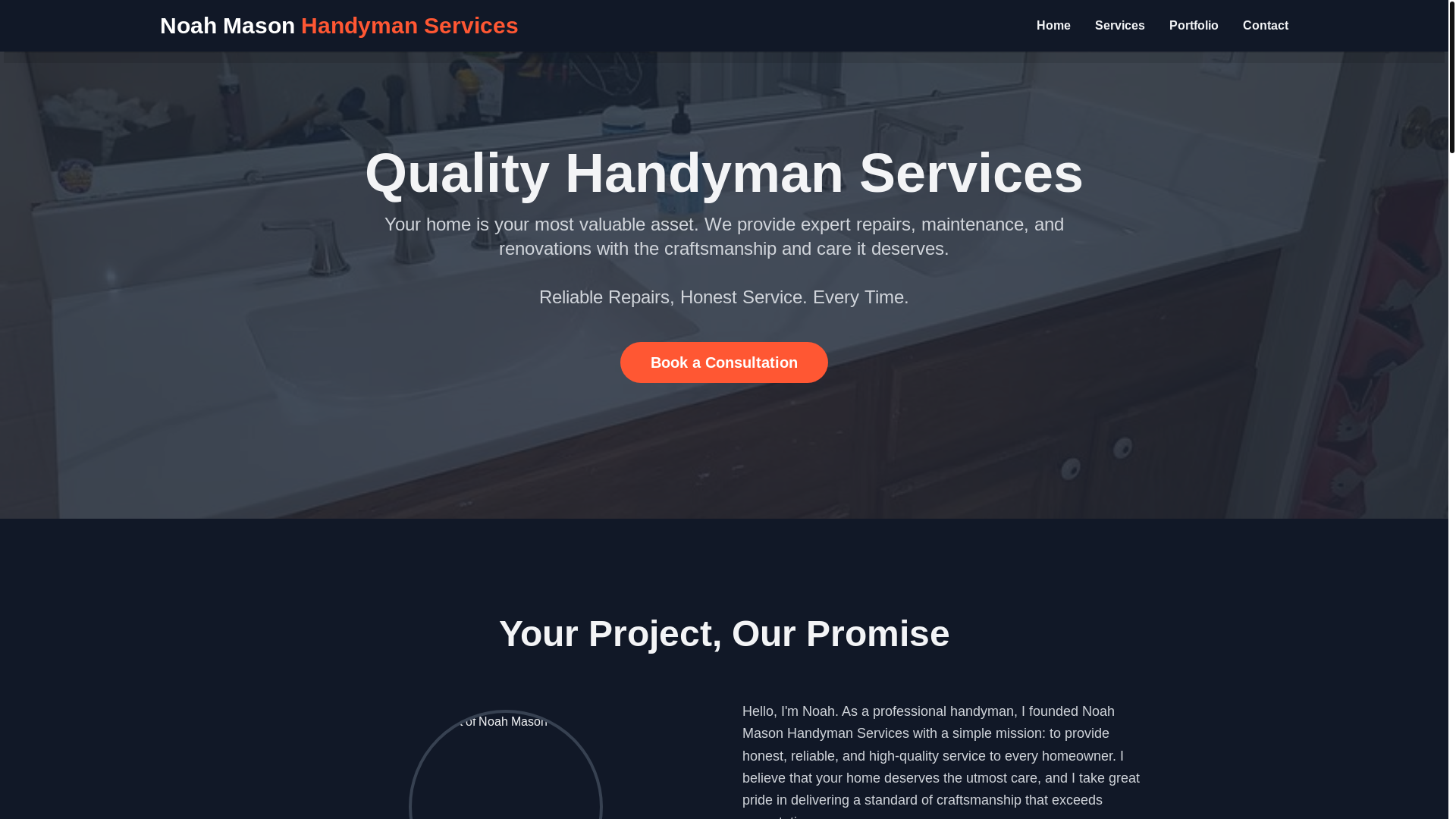 website screenshot of https://noahmasonhandyman.com/