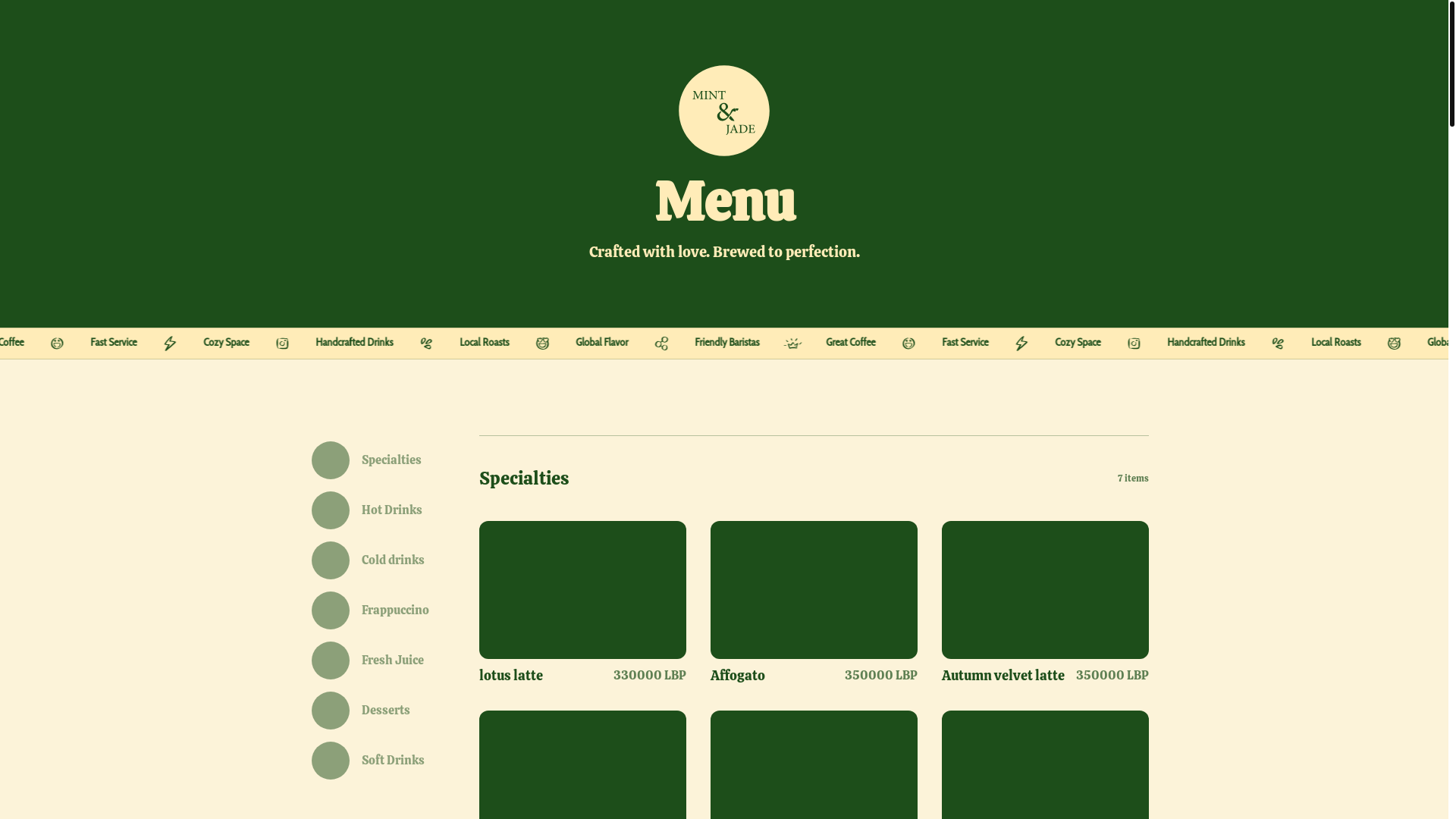website screenshot of https://mintandjade.com/