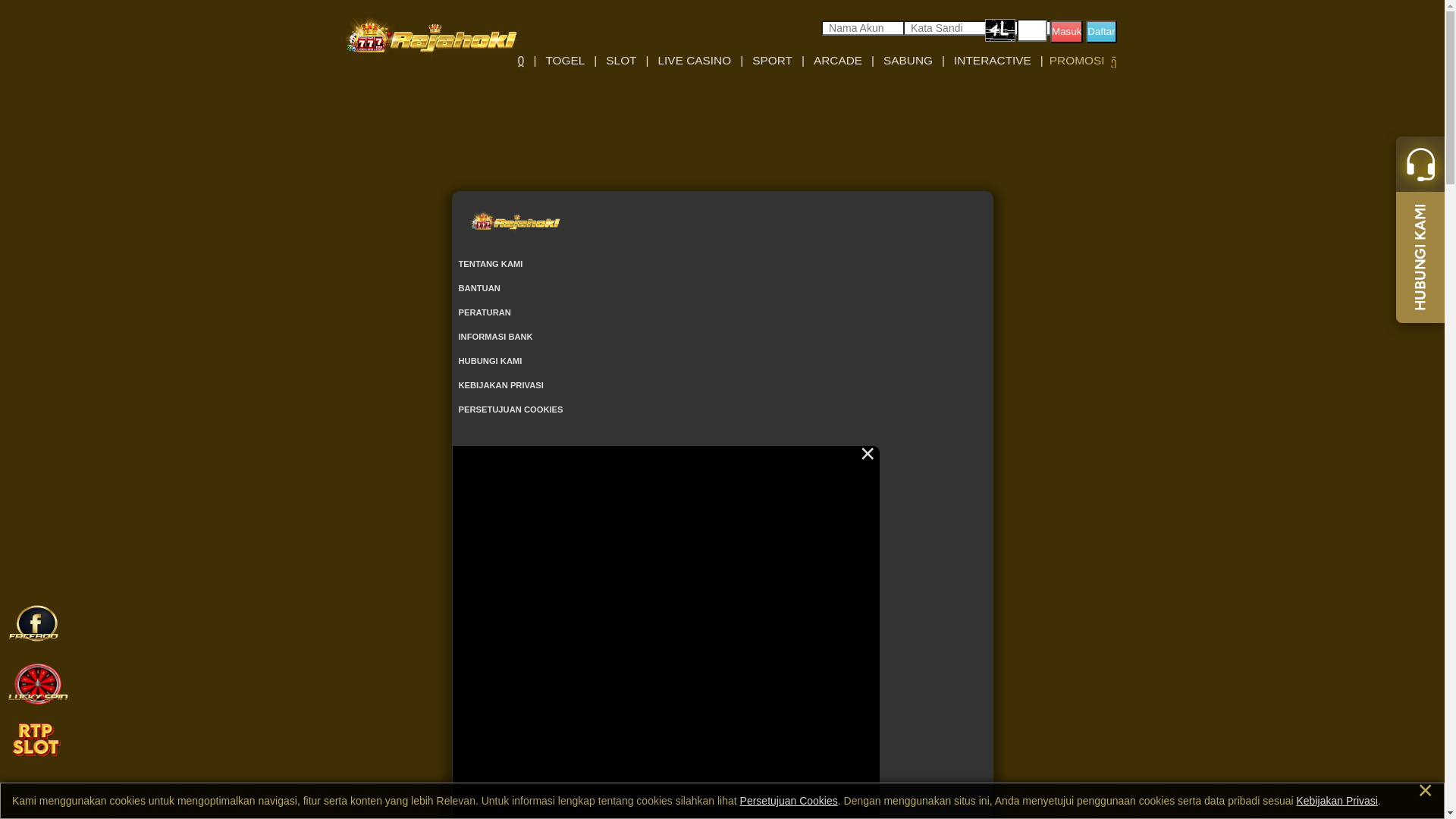 website screenshot of https://rajahokitop.site/