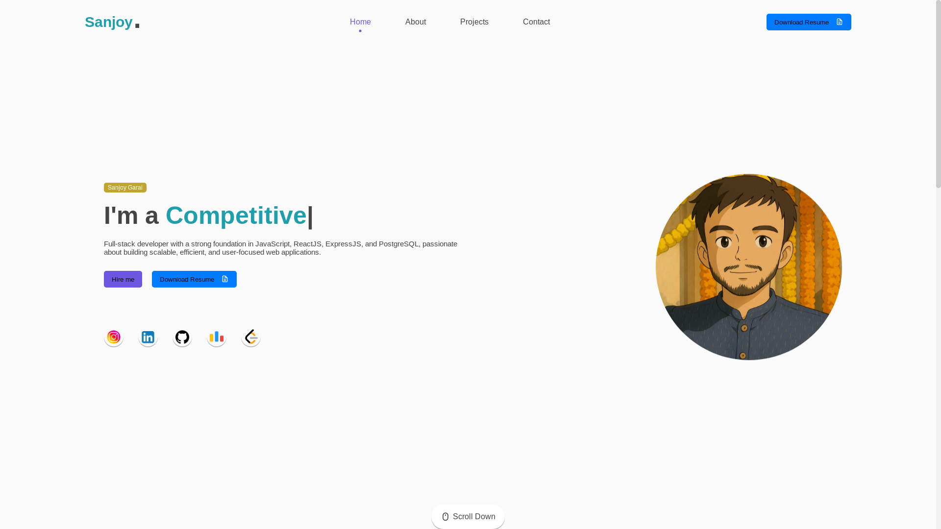 website screenshot of https://sanjoy.pages.dev/