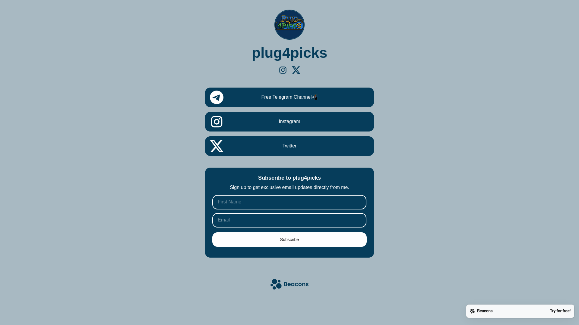 website screenshot of https://plug4picks.com/