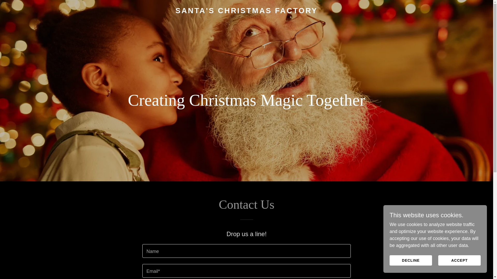 website screenshot of https://santaschristmasfactory.co.uk/