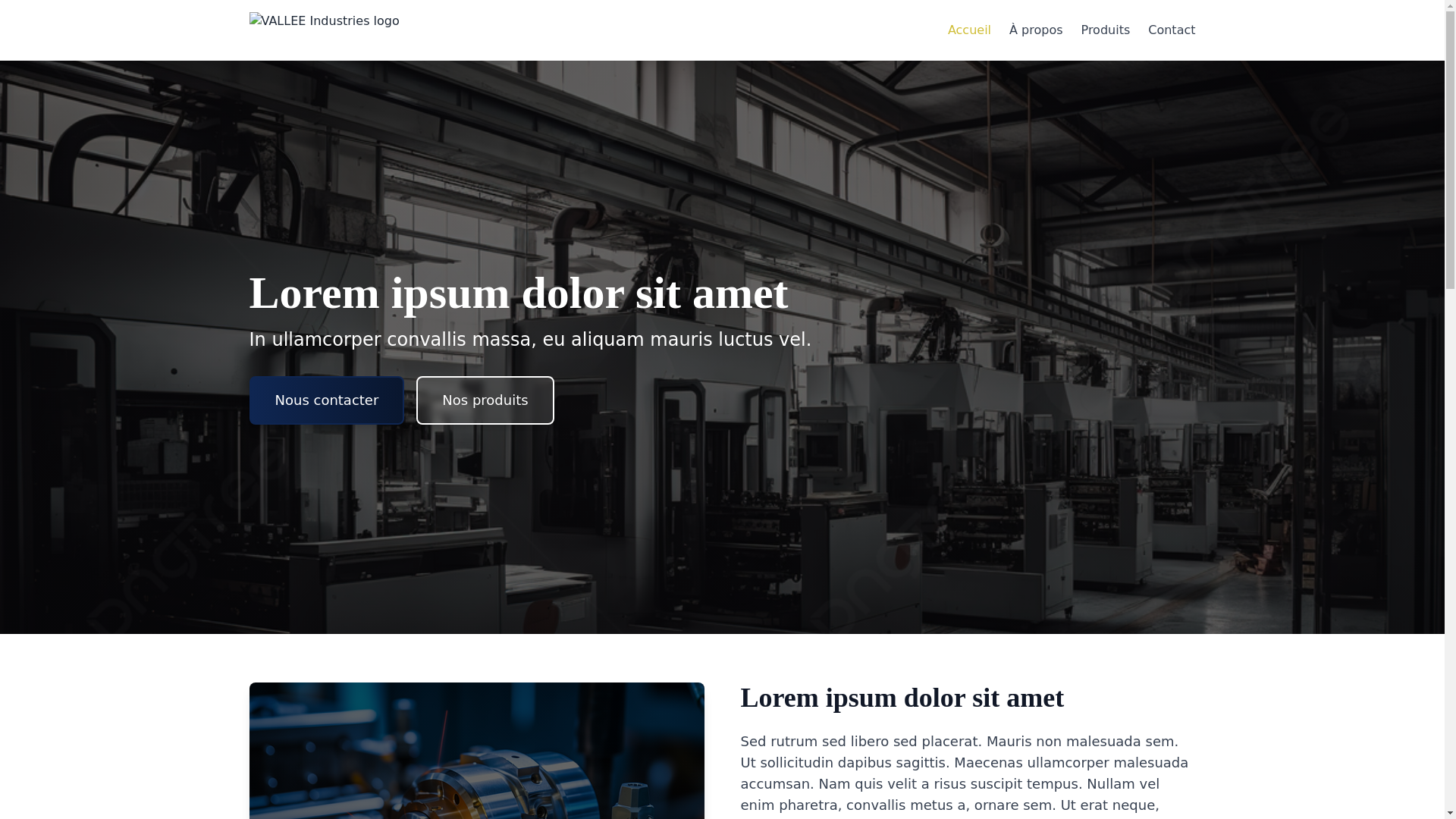 website screenshot of https://vallee-industries.pages.dev/