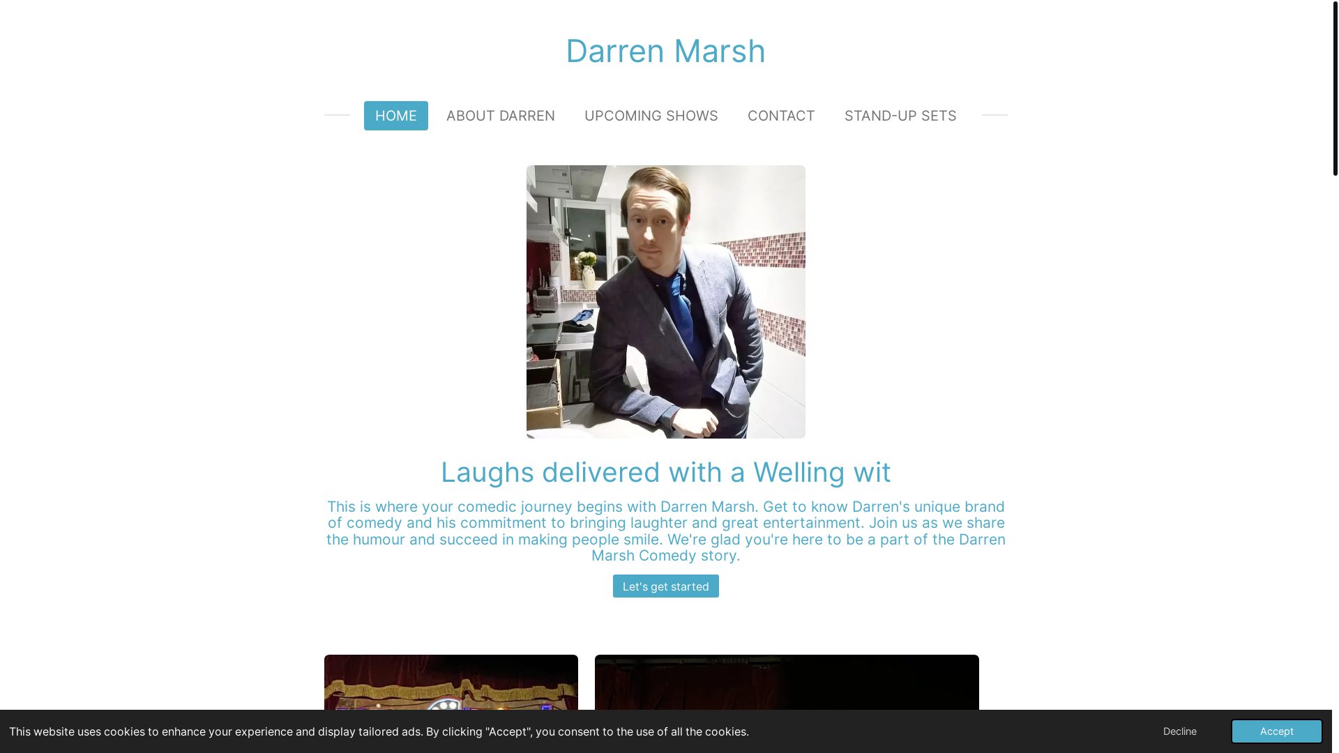 website screenshot of https://darrenmarshcomedy.com/