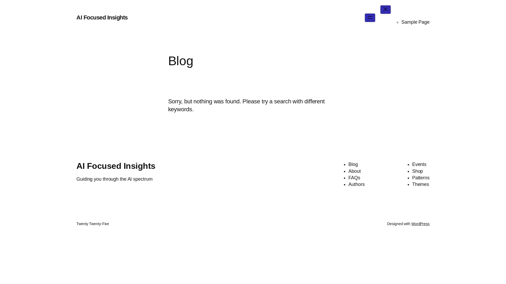 website screenshot of https://aifocusedinsights.com/