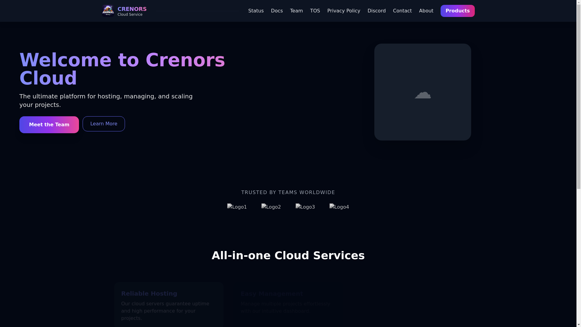 website screenshot of https://crenors.pages.dev/