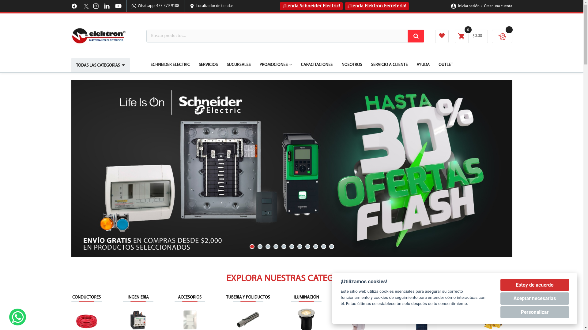 website screenshot of https://www.elektron.com.mx/