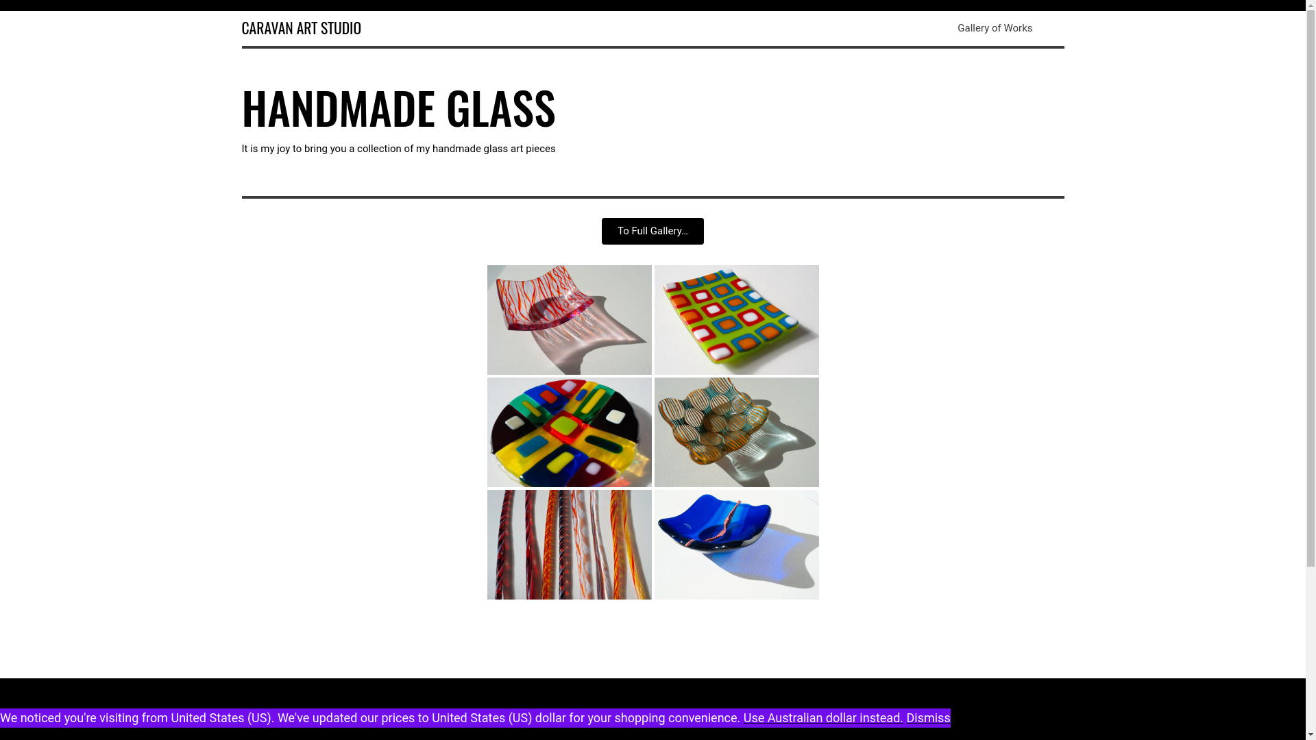website screenshot of https://caravanartstudio.au/