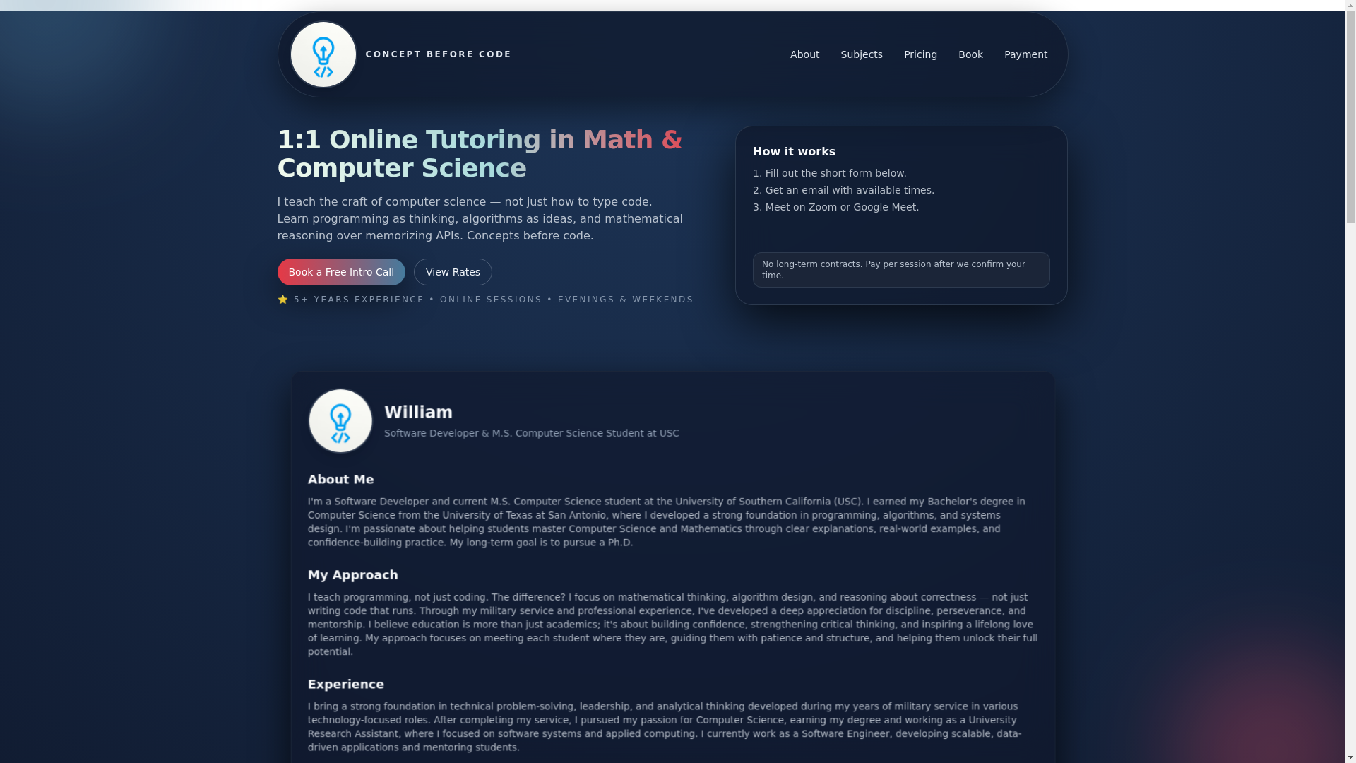 website screenshot of https://conceptbeforecode.pages.dev/