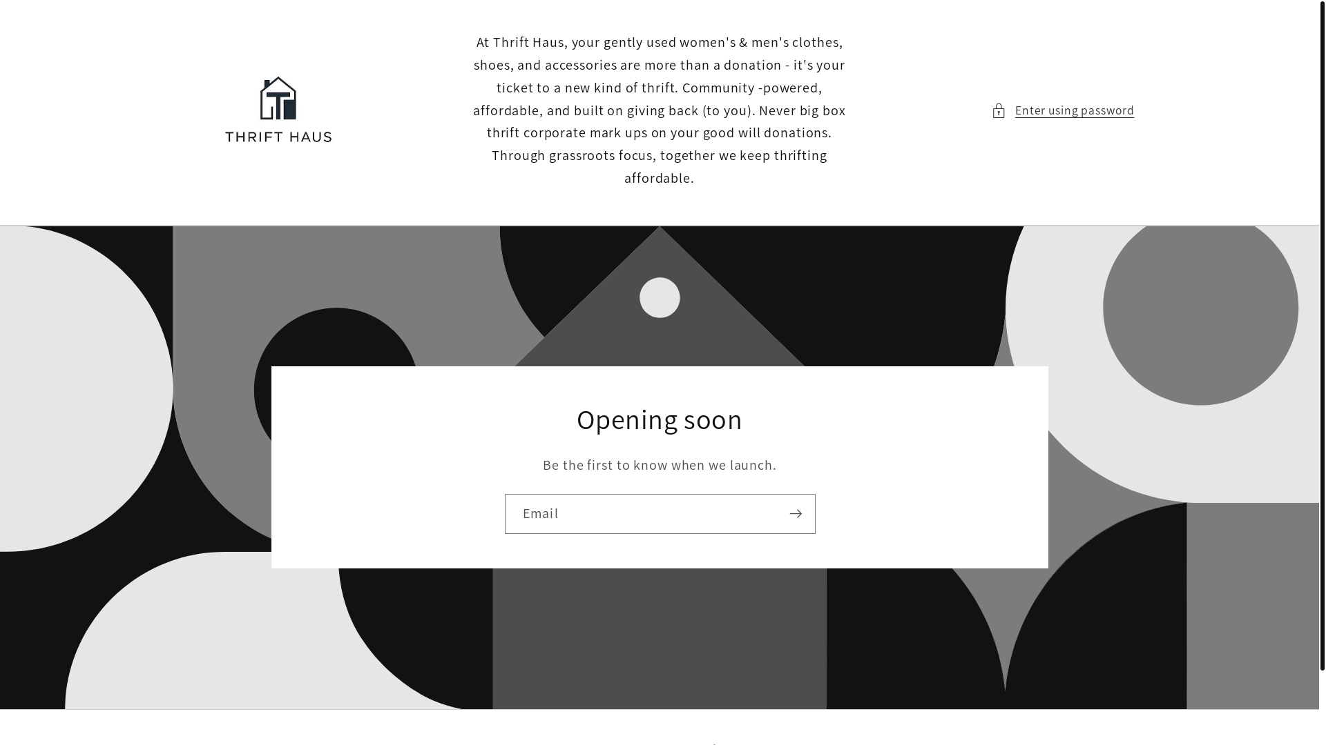 website screenshot of https://thrifthaus.org/