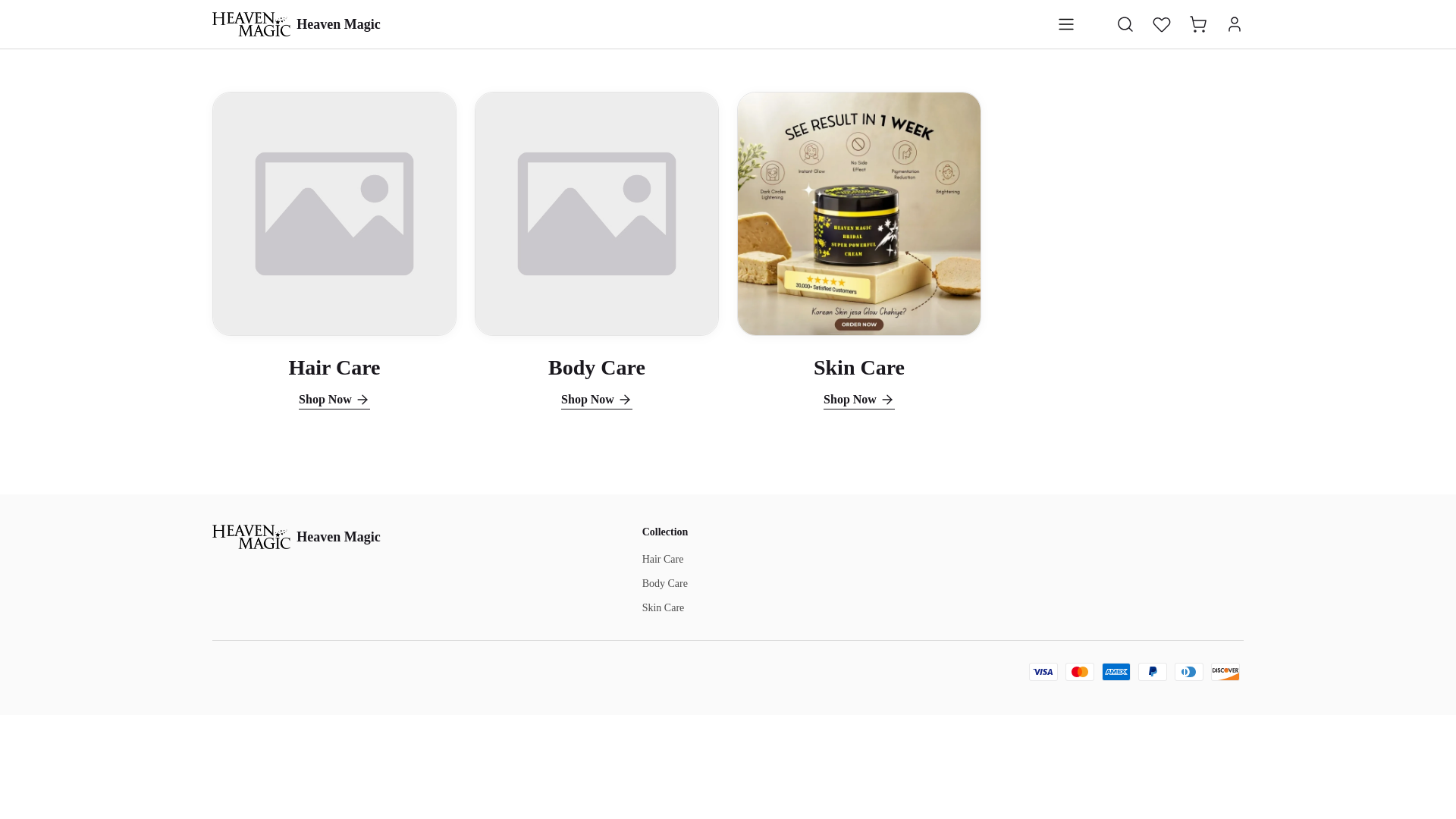 website screenshot of https://hevenmagic.icu/
