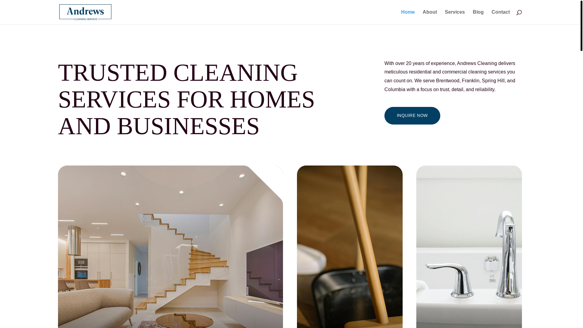 website screenshot of https://andrewscleaningtn.com/