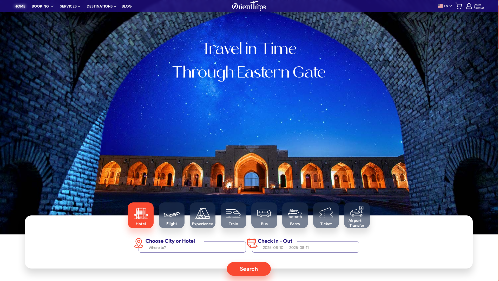 website screenshot of https://orienttripsfrontmain.pages.dev/