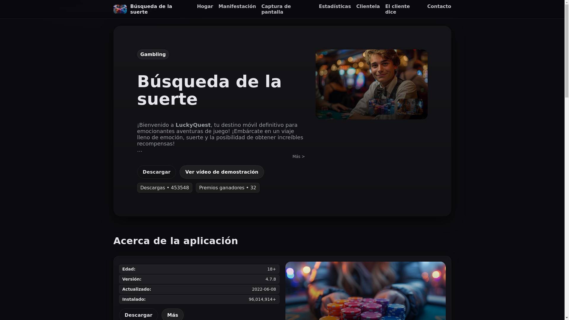 website screenshot of https://mundoganador.club/