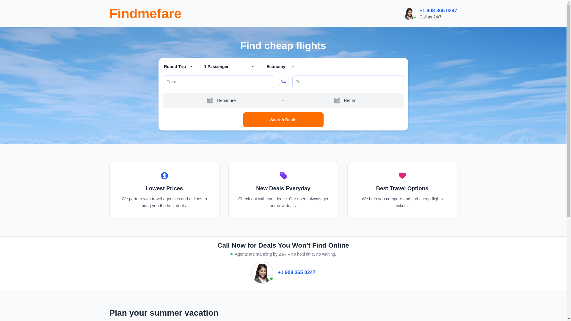 website screenshot of https://findmefare.info/