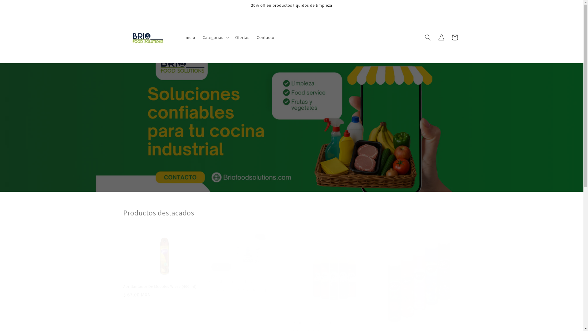 website screenshot of https://briofoodservice.com/