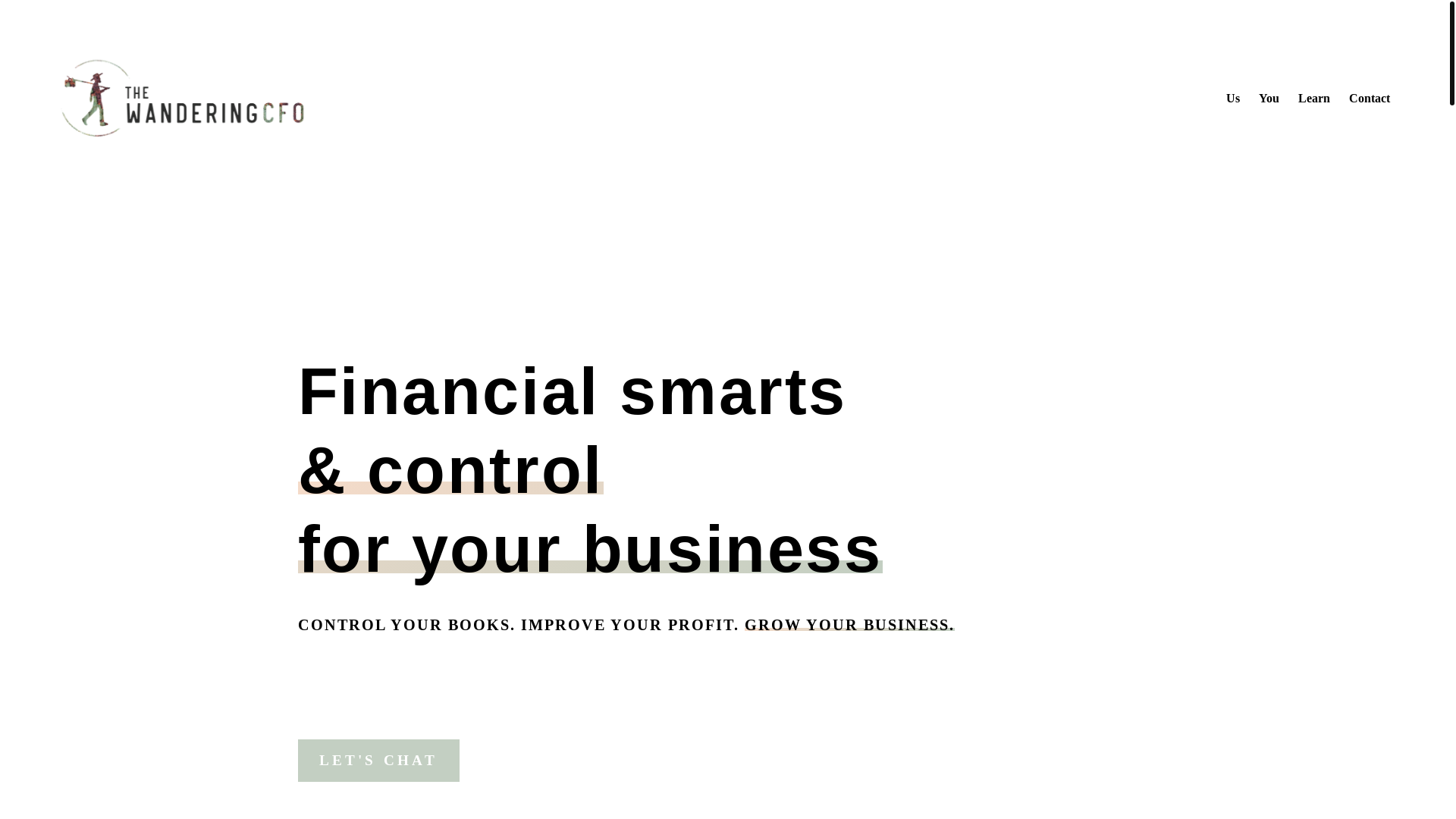 website screenshot of https://thewanderingcfo.au/