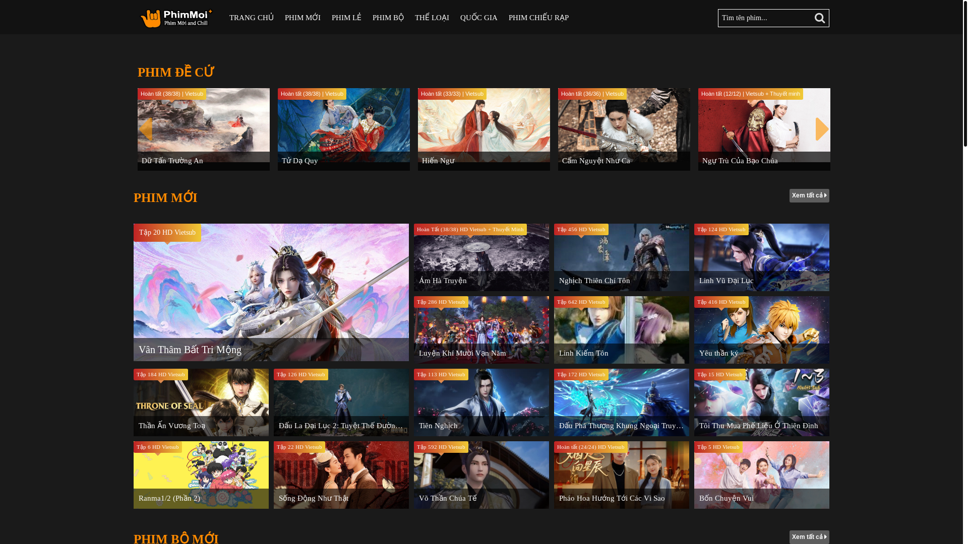 website screenshot of https://phimmoichilltv.online/